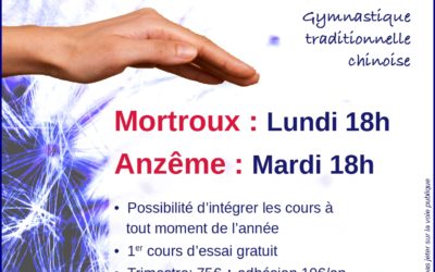 [Nouveauté] Cours de Qi Gong à Anzême